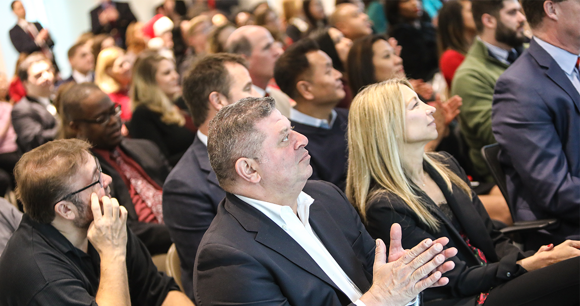 Group Listening and clapping