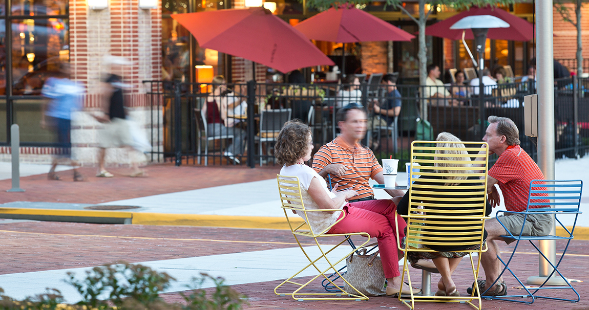 People dining outdoors