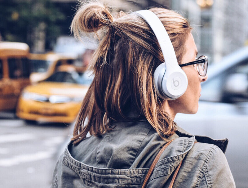 Woman with headphones