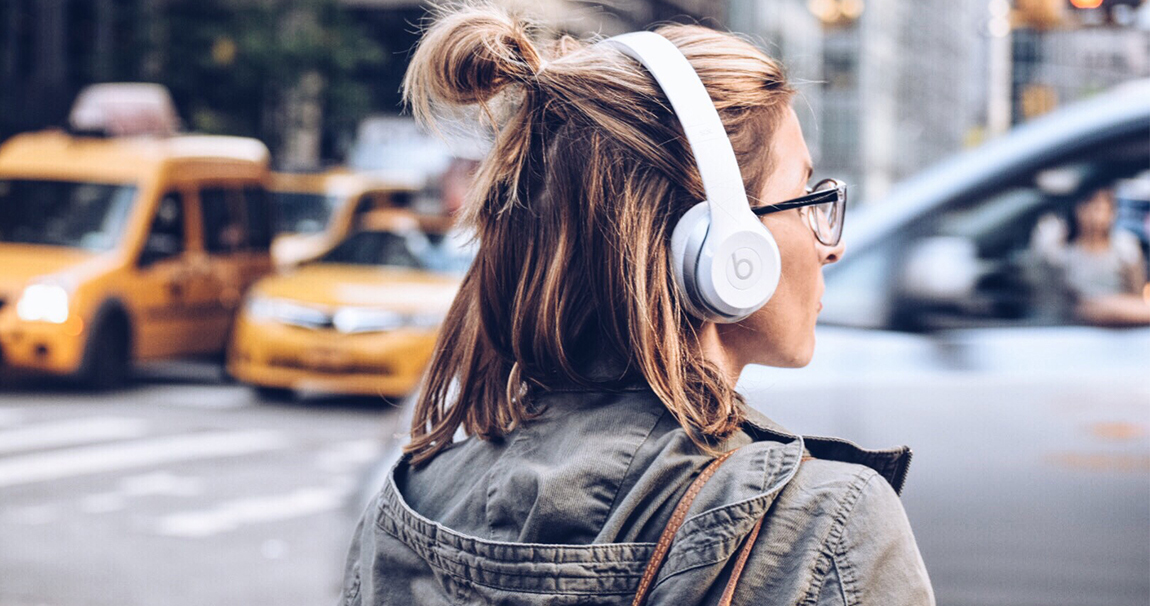 Woman with headphones