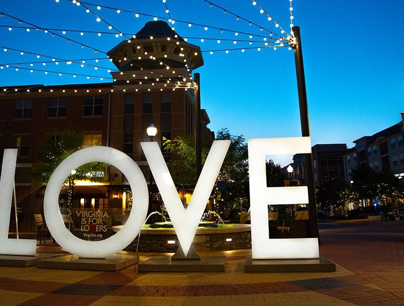 Valentines Day city image with Love text