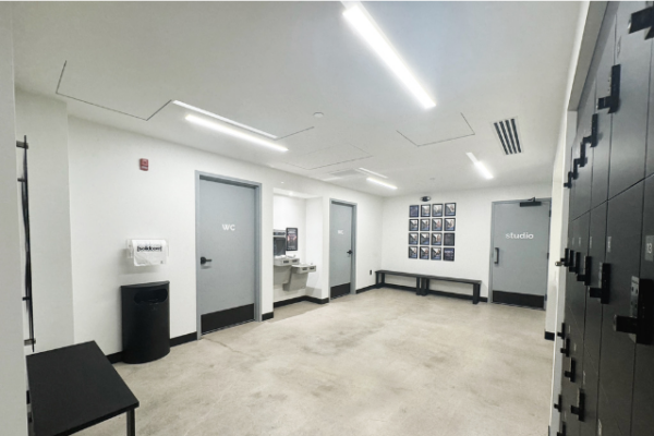 solidcore_1 solidcore hallway showing restroom and storage lockers