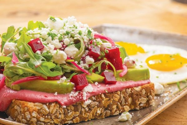 beetroot-avocado-toast-on-a-plate