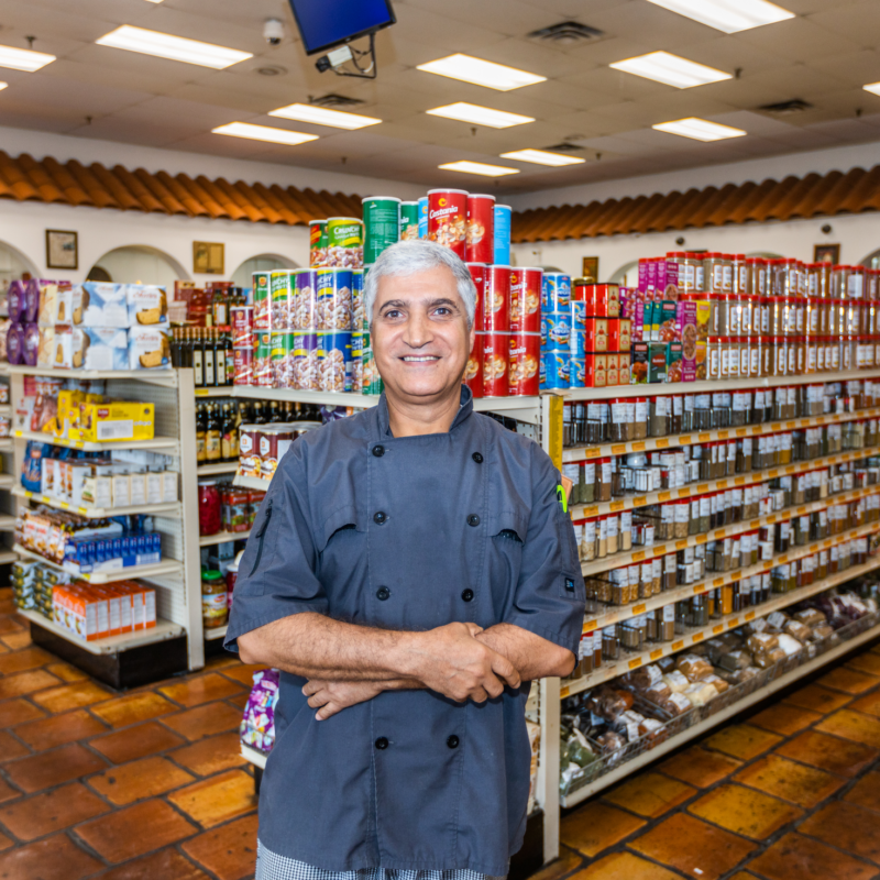 man in shop